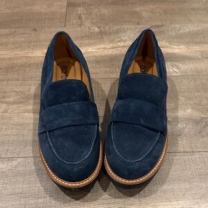 Deep Blue Suede Loafers
